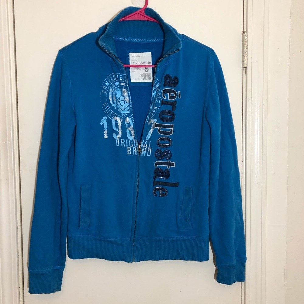 Aeropostale Blue Zipper Jacket Medium